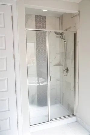 a bathroom with a shower