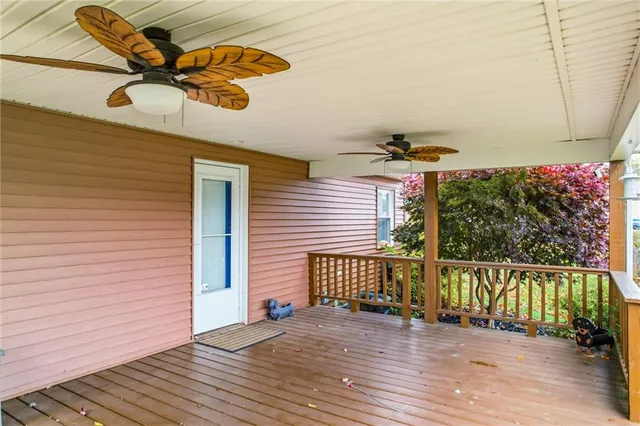 a view of a balcony with a potted plant