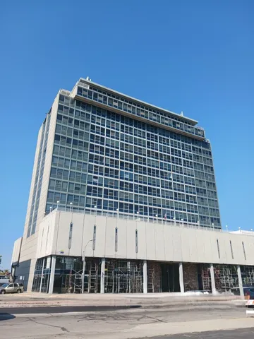 a front view of a building