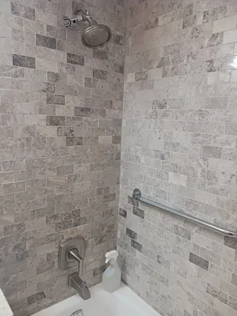 a bathroom with a shower