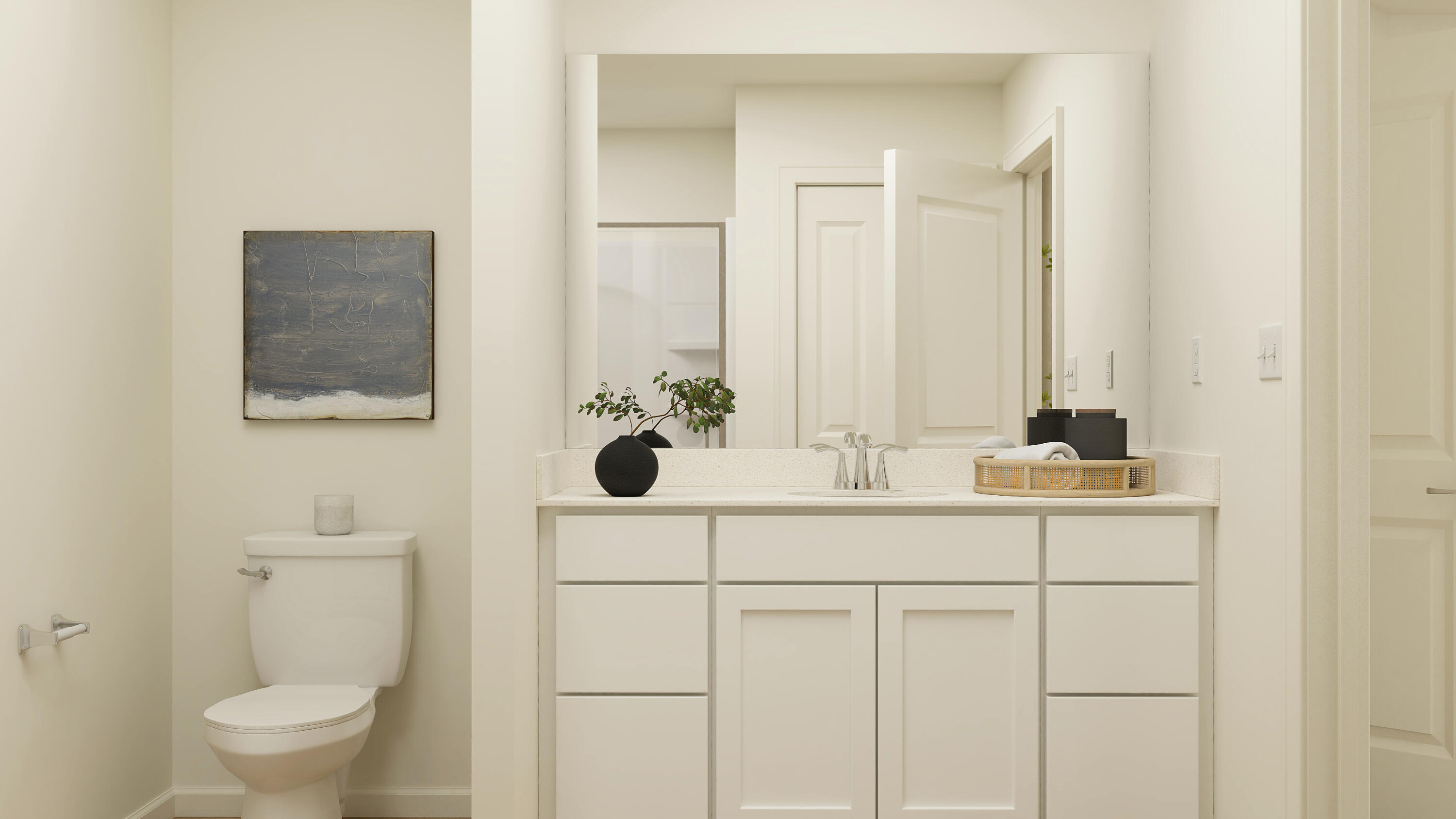 8517 Norwell Street Lowell, IN 46356 - Photo 13 of 24 a bathroom with a sink and mirror with toilet