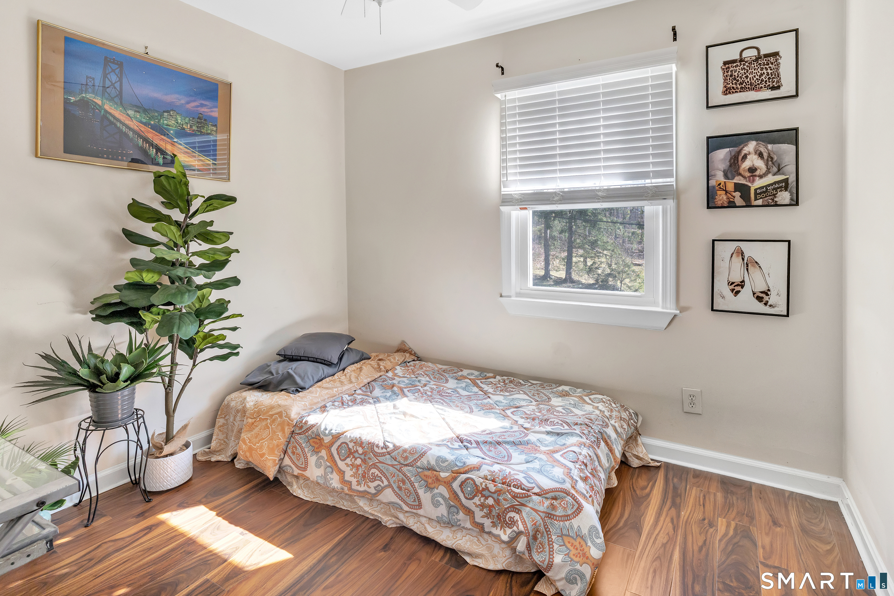 52 Cook Lane Beacon Falls, CT 06403 - Photo 17 of 24 a bedroom with a bed and a potted plant