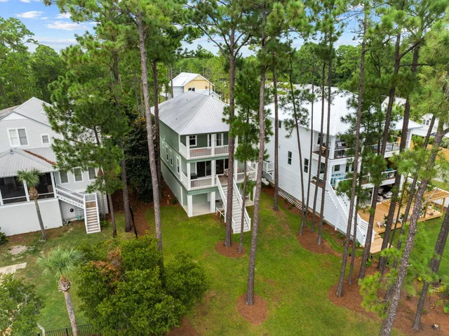 front view of a building with a yard