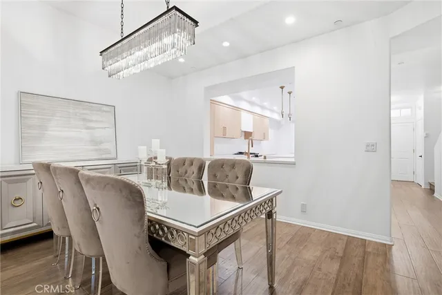 a workspace with furniture and wooden floor