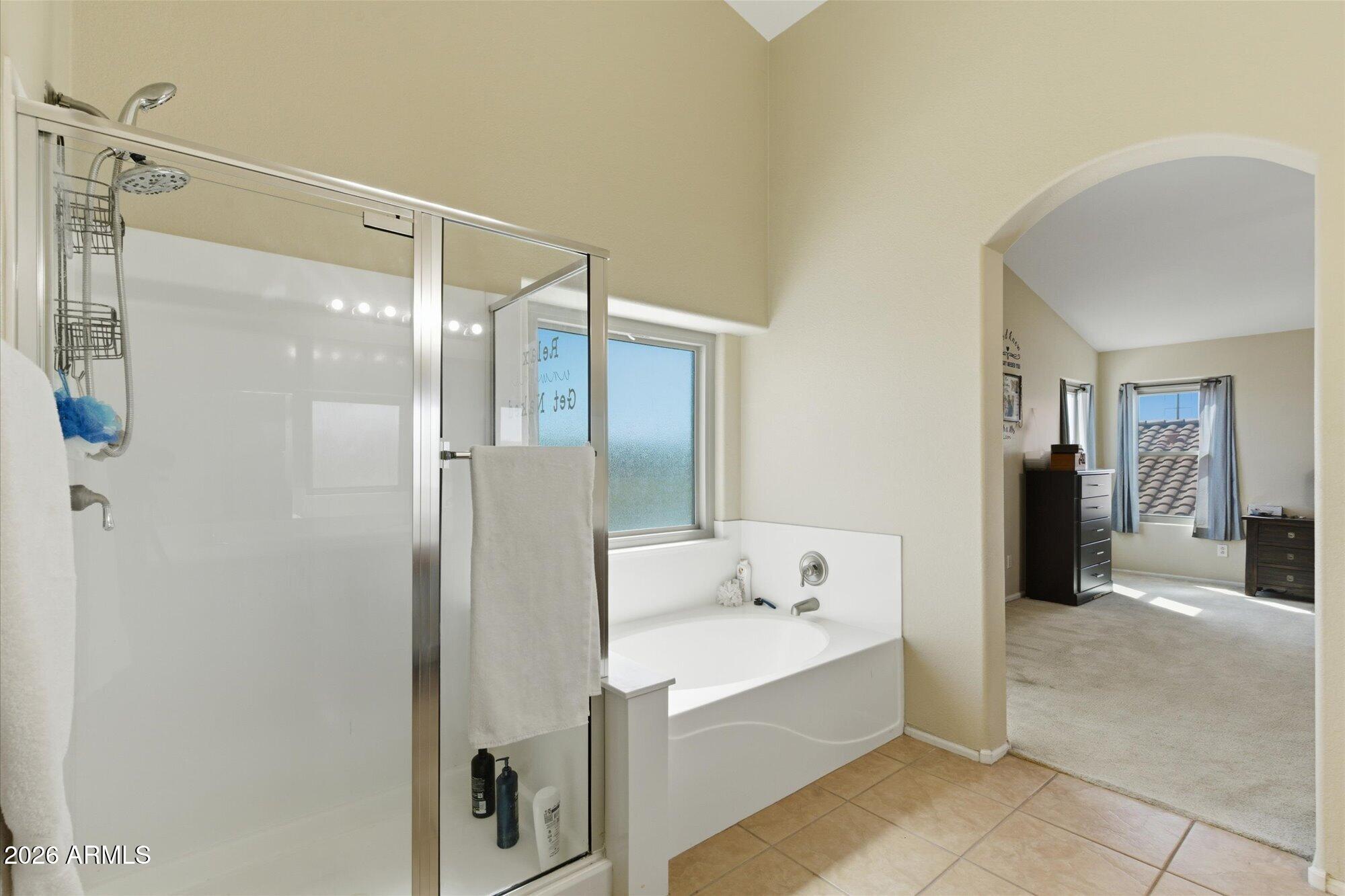 21915 Dietz Drive Maricopa, AZ 85138 - Photo 18 of 31 a bathroom with a bathtub shower and a sink