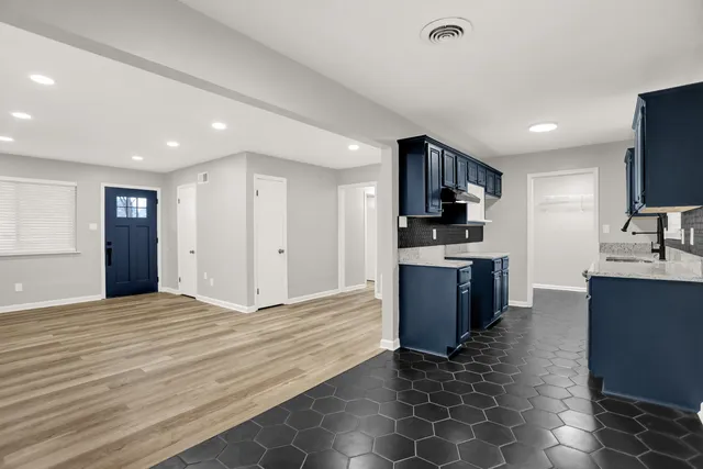 a house with trees in front of it