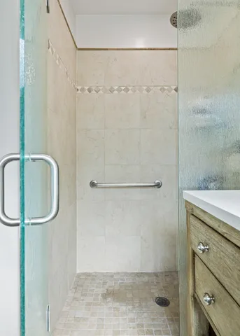a bathroom with a shower