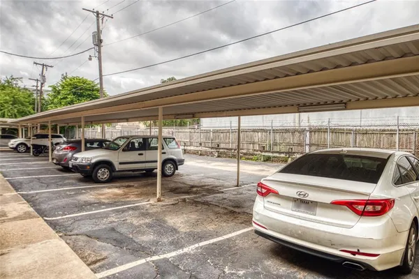 a view of a car in garage