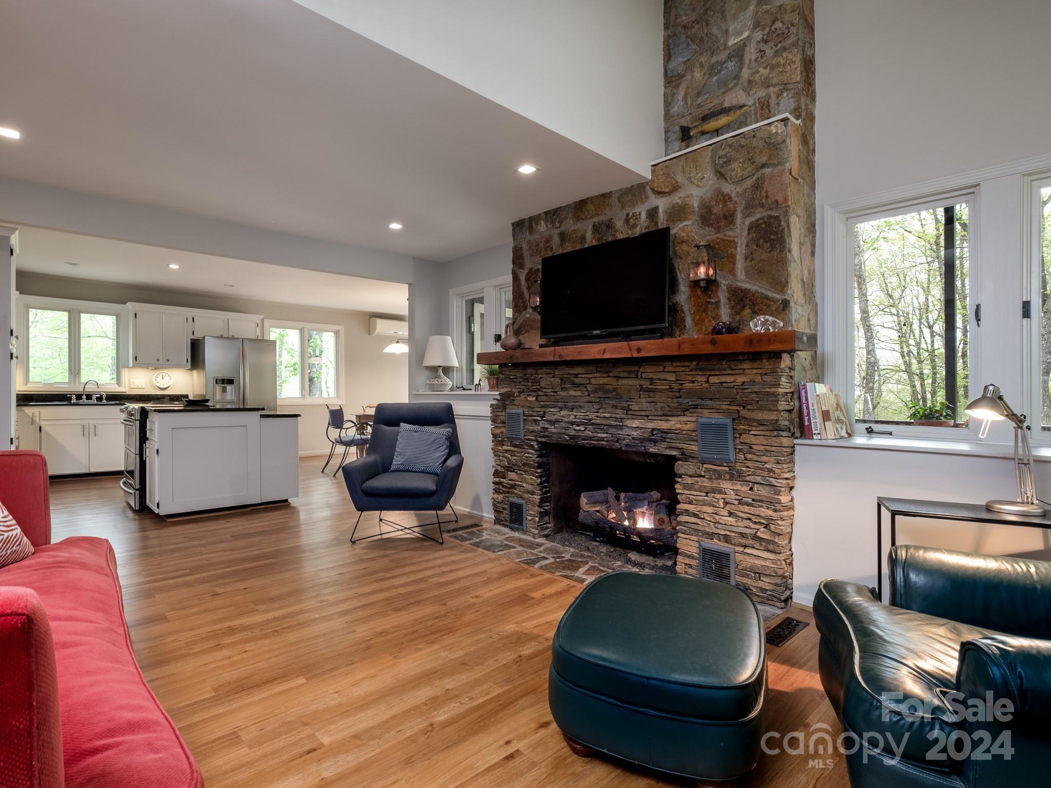 145 Catatoga Path Brevard, NC 28712 - Photo 11 of 41 a living room with furniture and a fireplace