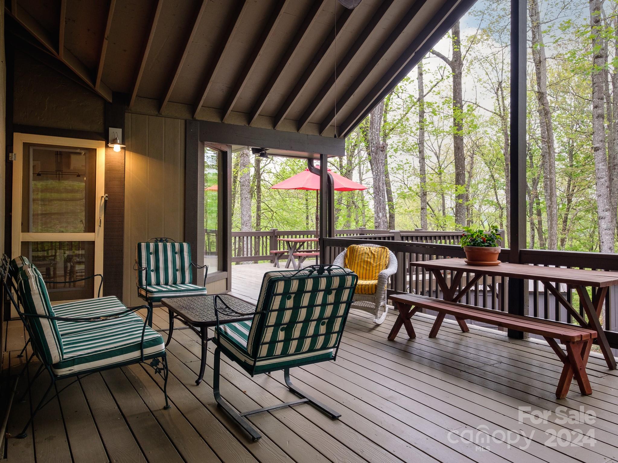 145 Catatoga Path Brevard, NC 28712 - Photo 8 of 41 a view of a patio with wooden floor