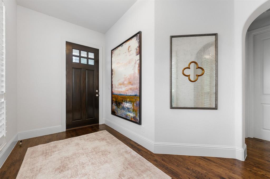 531 Sandy Lane Flower Mound, TX 75022 - Photo 7 of 32 Dark wood entry door with clear glass panels
