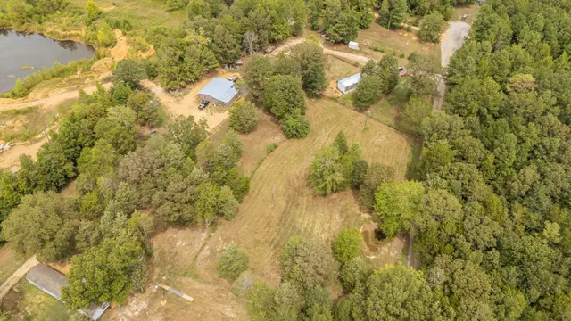 a view of a big yard with green space