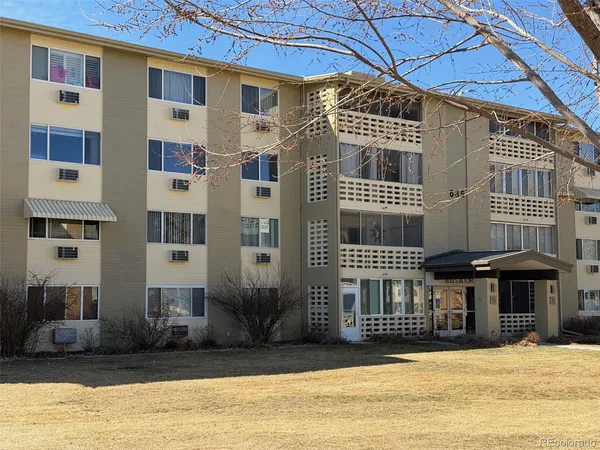 a view of a building with a balcony