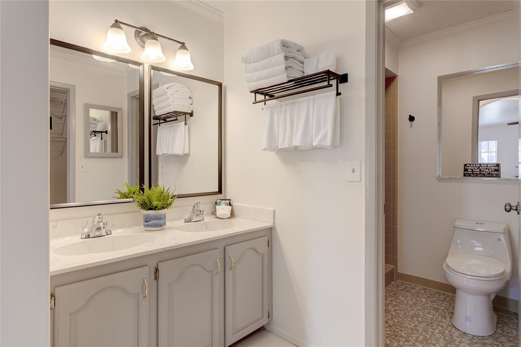 231 Caddy Road Rotonda West, FL 33947 - Photo 8 of 24 a bathroom with a sink a toilet and mirror