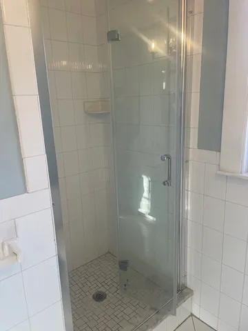a bathroom with a shower
