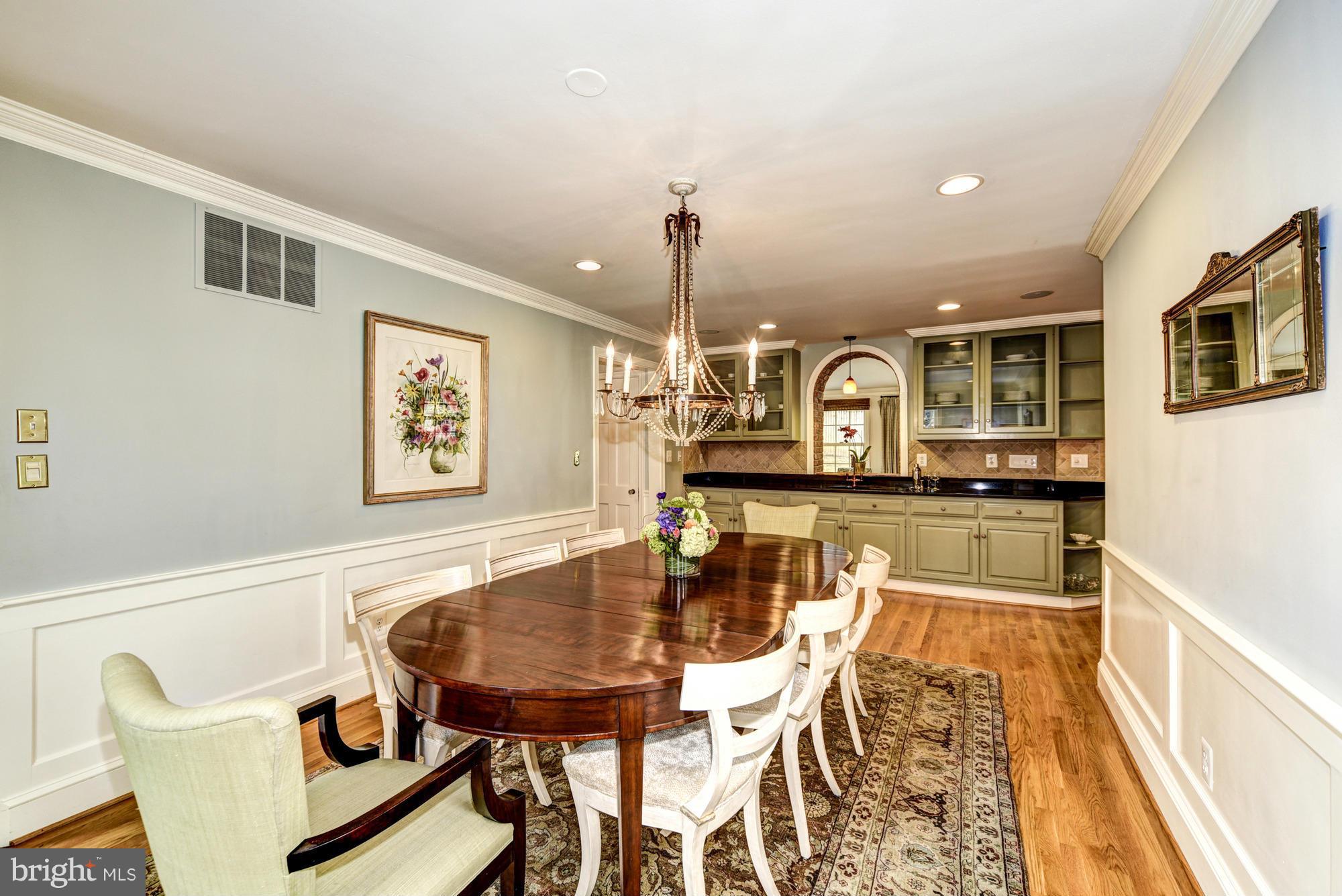 5102 Allan Road Bethesda, MD 20816 - Photo 5 of 25 Dining Room with Versatile Butler's Buffet