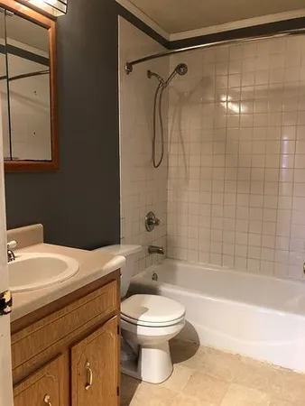 a bathroom with a toilet a sink and a shower