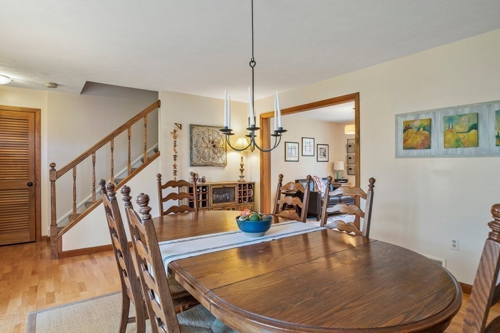 83 Thayer Road Monson, MA 01057 - Photo 27 of 42 a dining room with table chairs and wooden floor