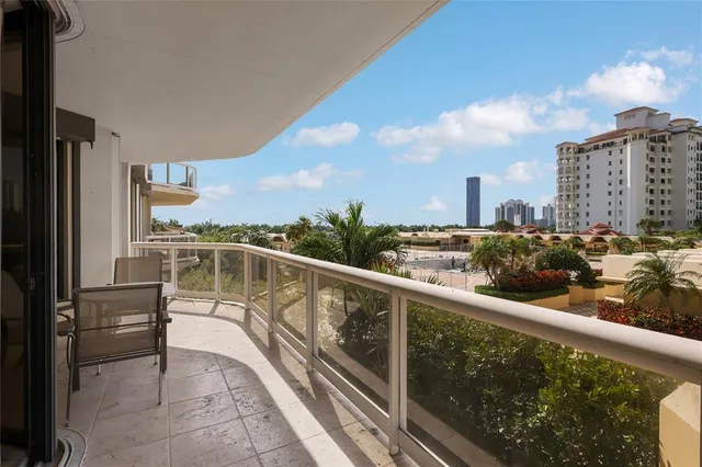 a view of city from a balcony