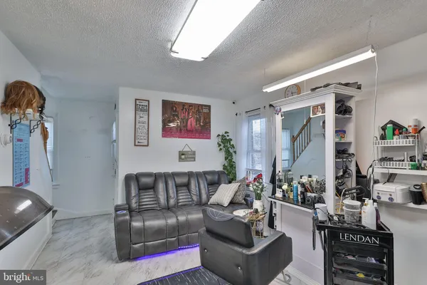 a living room with furniture