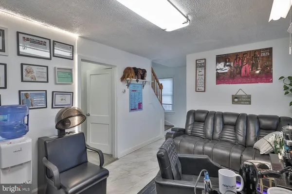 a living room with furniture