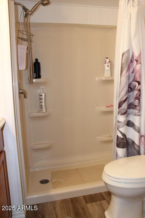 303 South Recker Road, Unit 223 Mesa, AZ 85206 - Photo 13 of 31 a bathroom with a shower and a toilet