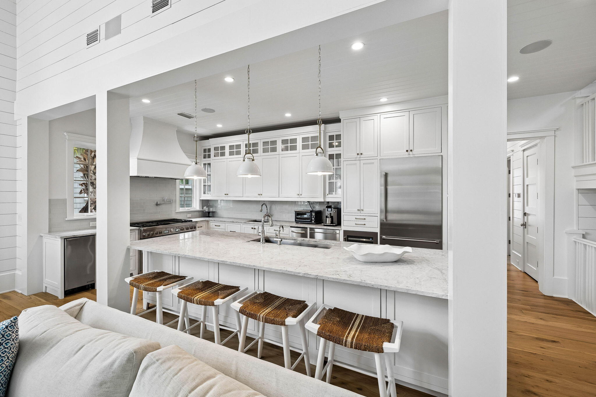 51 Shingle Lane Inlet Beach, FL 32461 - Photo 29 of 71 a large kitchen with kitchen island a large counter top space stainless steel appliances and cabinets