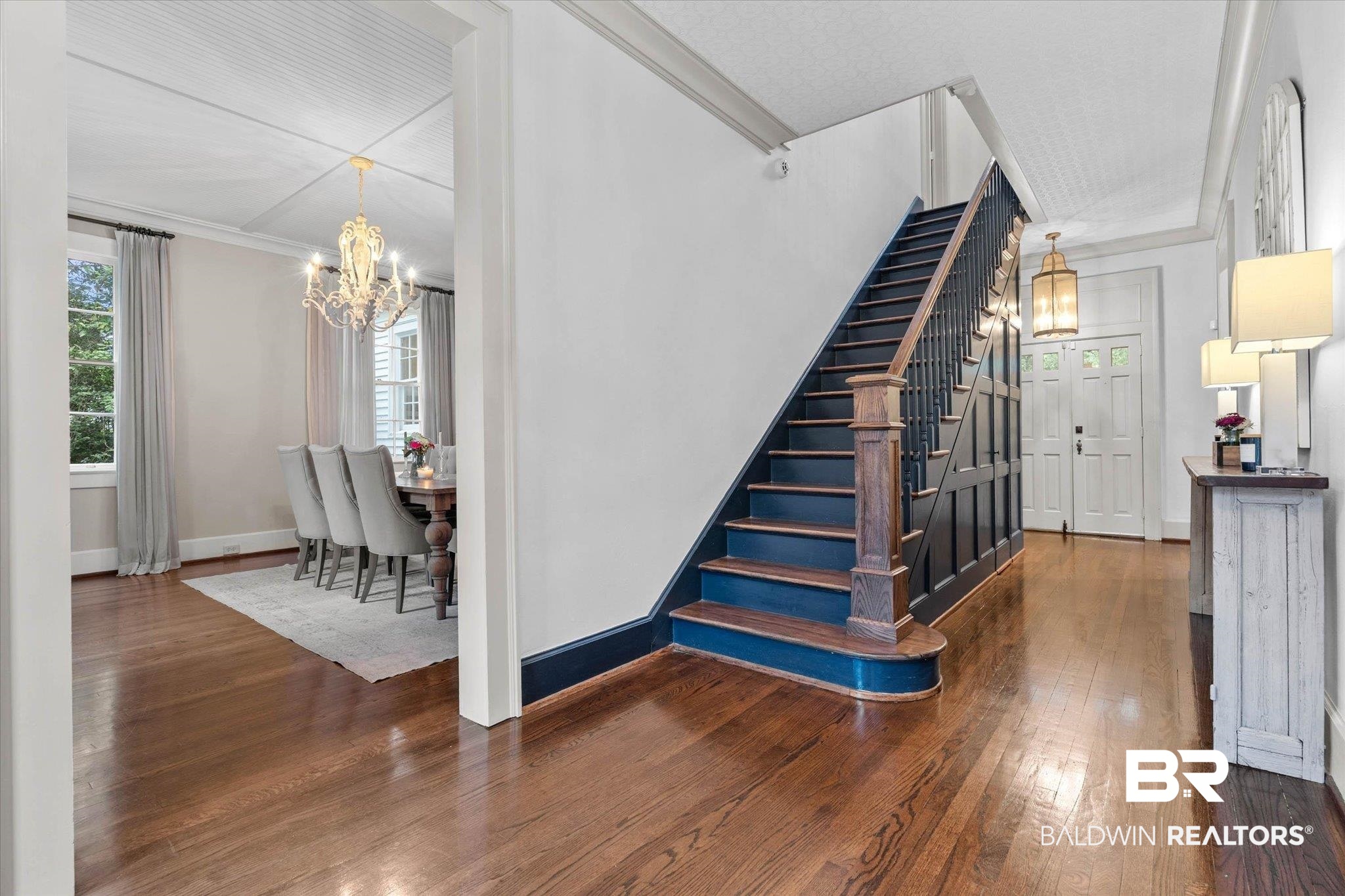 3863 Old Shell Road Mobile, AL 36608 - Photo 2 of 48 Rich wood-finish flooring throughout the entryway and dining area
