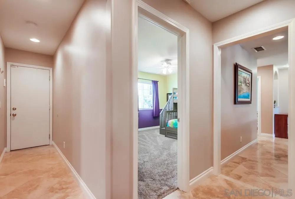14020 Frame Road Poway, CA 92064 - Photo 48 of 52 a view of a hallway with a livingroom and a bathroom
