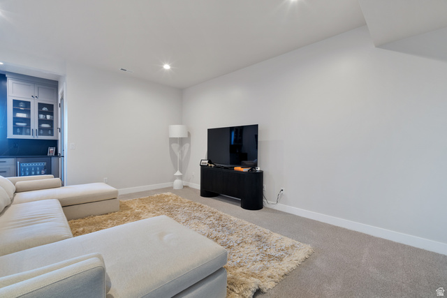 2145 North Main Street Centerville, UT 84014 - Photo 42 of 53 Living room with light colored carpet and recessed lighting