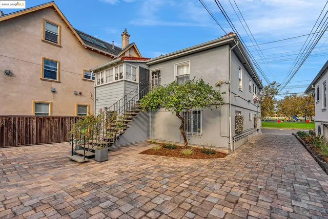 a backyard of a house with lots of green space