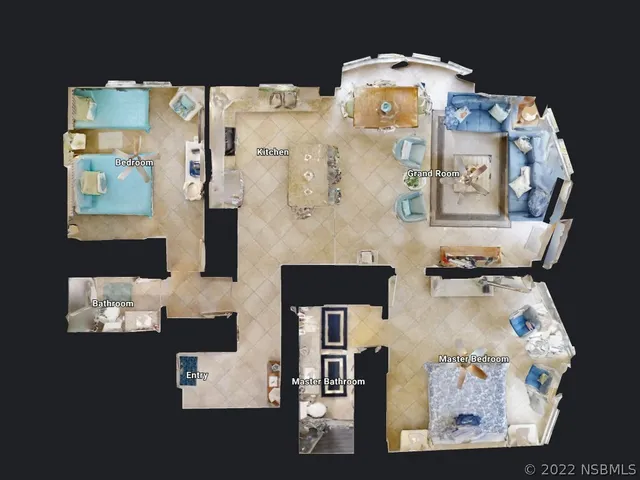 a aerial view of a fireplace with wooden floor