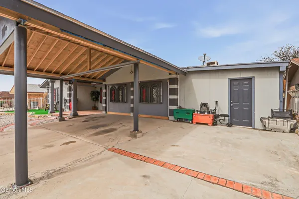 a view of a house with a patio