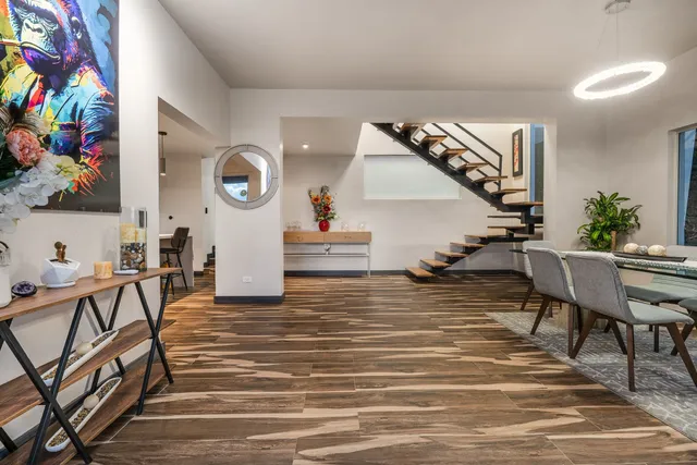 a living room with furniture