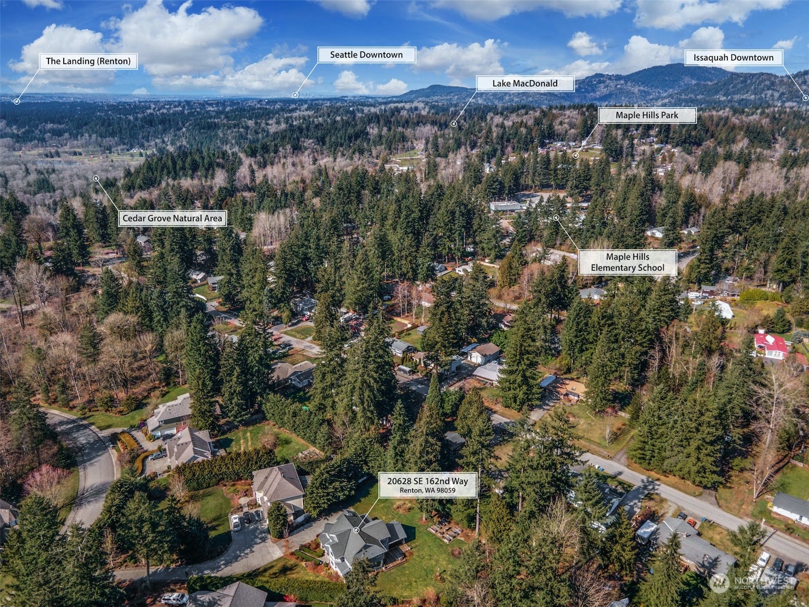 20628 Southeast 162nd Way Renton, WA 98059 - Photo 20 of 25 an aerial view of residential building with green space