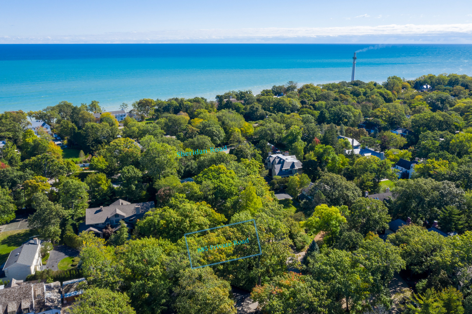 885 Private Road Winnetka, IL 60093 - Photo 22 of 35 an aerial view of a houses with a yard