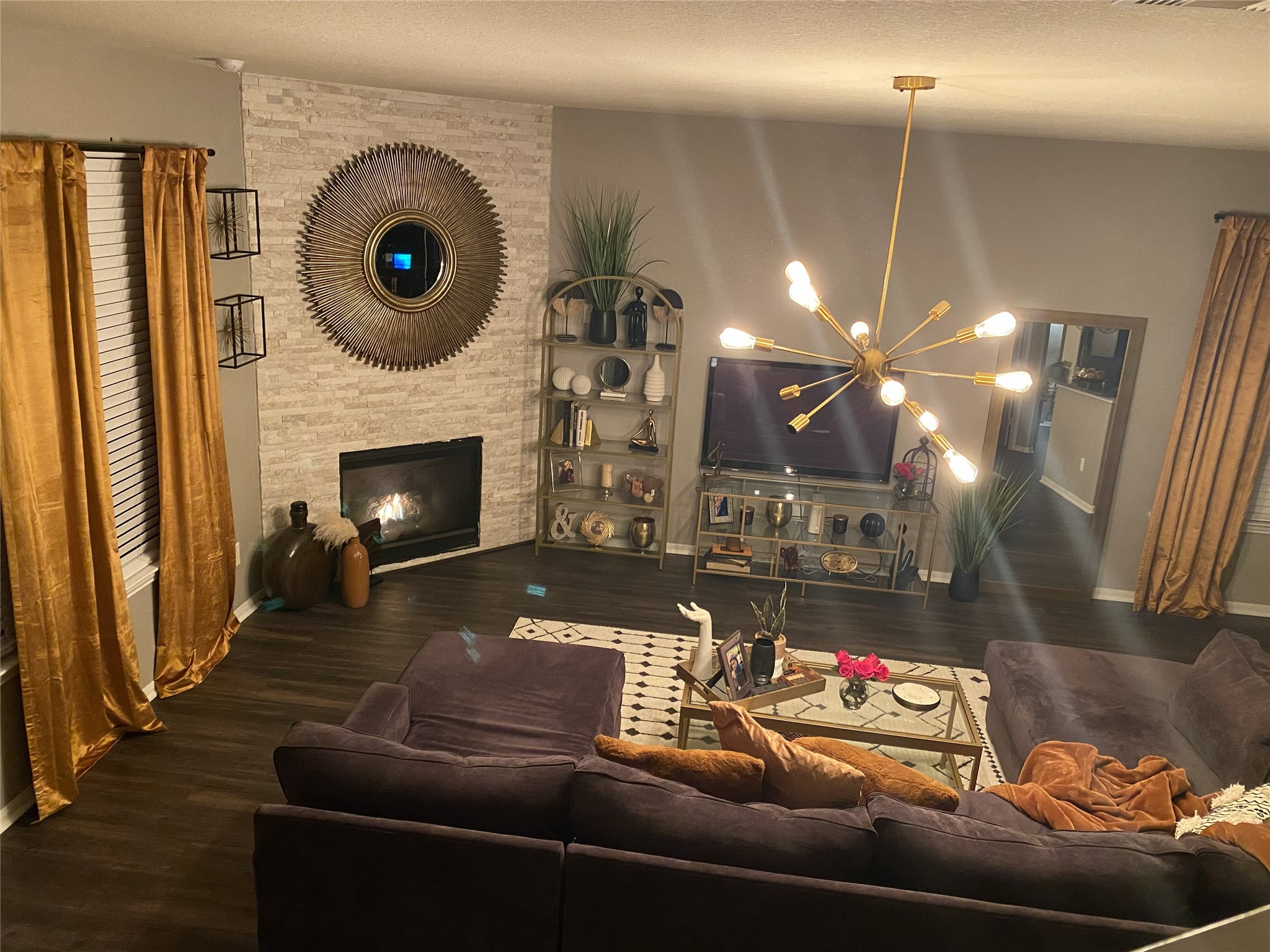 23219 Snowy Ridge Drive Spring, TX 77373 - Photo 2 of 16 Living room with beautiful fireplace