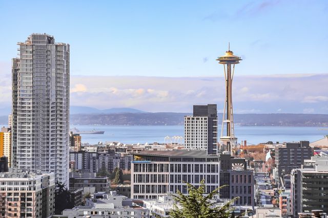 a view of a car parked in front of a building