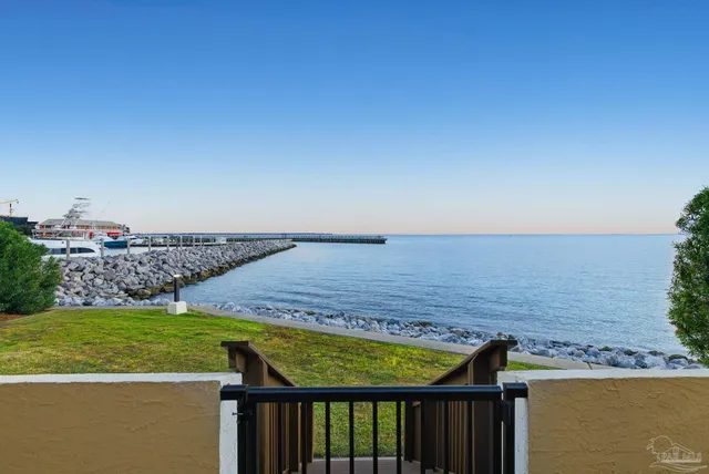 a view of a balcony with an outdoor space