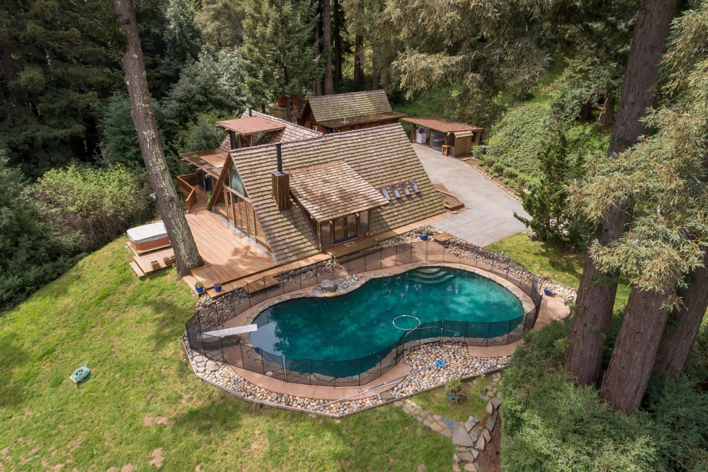 87 Upenuf Road Woodside, CA 94062 - Photo 37 of 42 an aerial view of a house with outdoor space