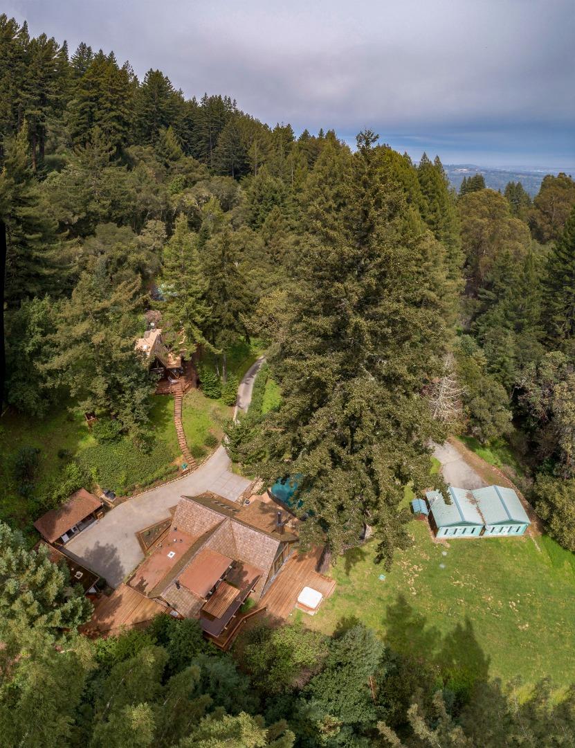87 Upenuf Road Woodside, CA 94062 - Photo 41 of 42 an aerial view of residential houses with outdoor space and trees