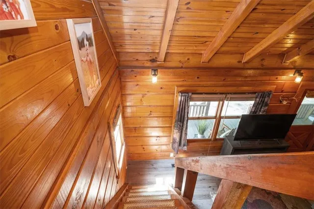 a view of entryway with a wooden floor