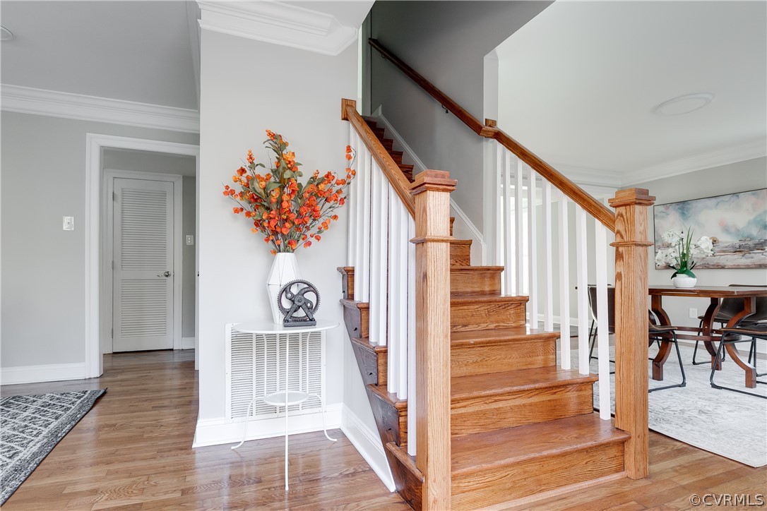 4907 Court Ridge Terrace Midlothian, VA 23112 - Photo 6 of 43 a view of entryway and hall with wooden floor