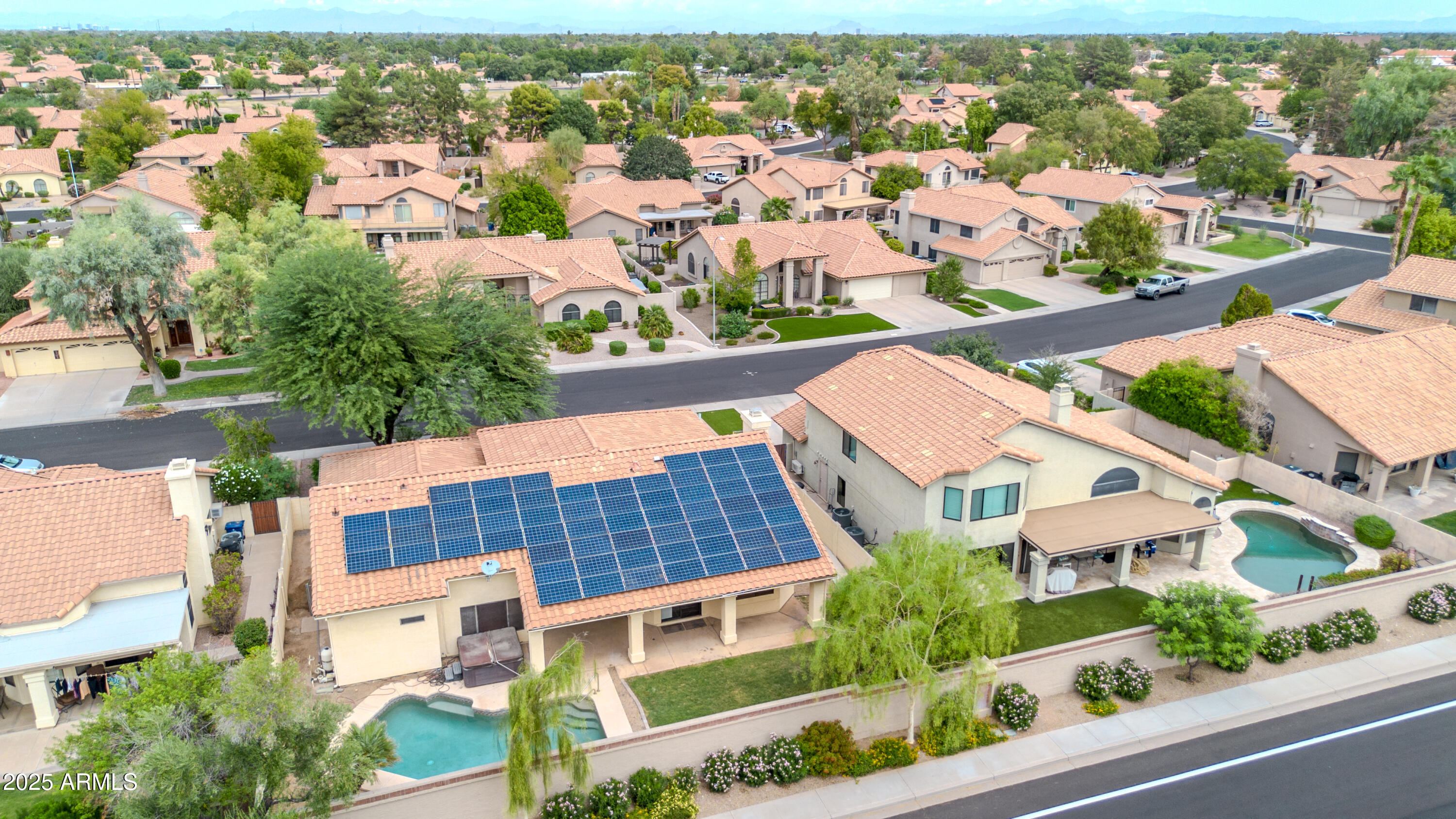 205 East Stacey Lane Tempe, AZ 85284 - Photo 52 of 63 an aerial view of residential houses with city view