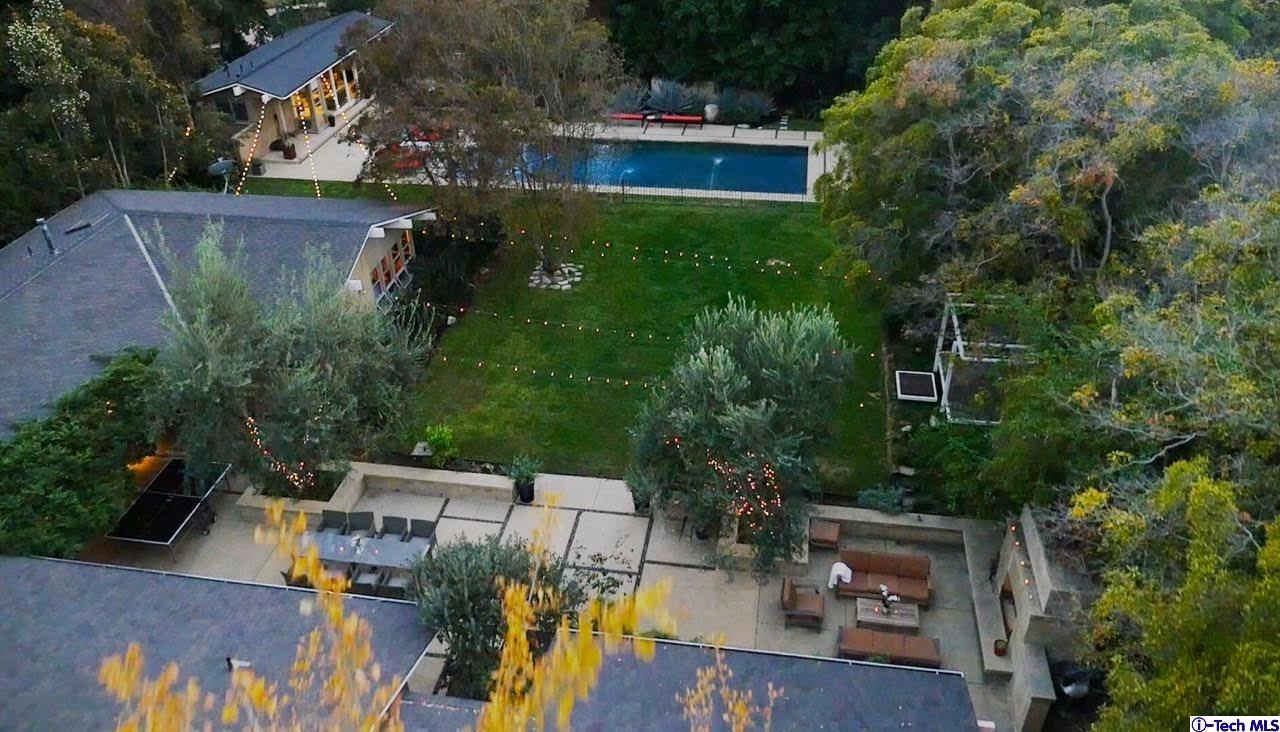 900 Hillcrest Place Pasadena, CA 91106 - Photo 40 of 40 an aerial view of a house with swimming pool garden and patio