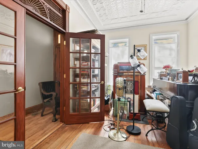 a living room with furniture