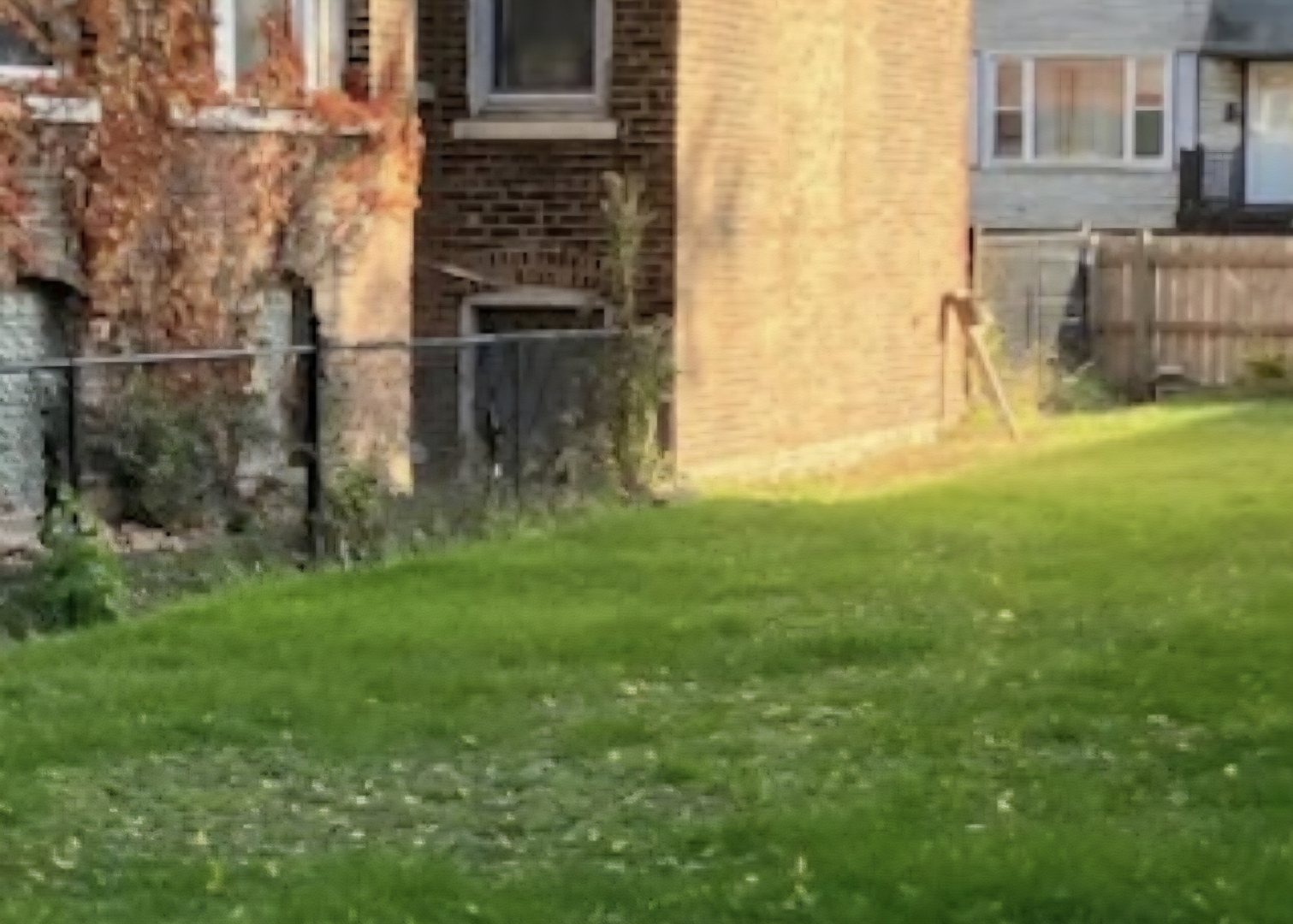 118 West 113th Place Chicago, IL 60628 - Photo 4 of 6 a backyard of a house with lots of green space and glass windows