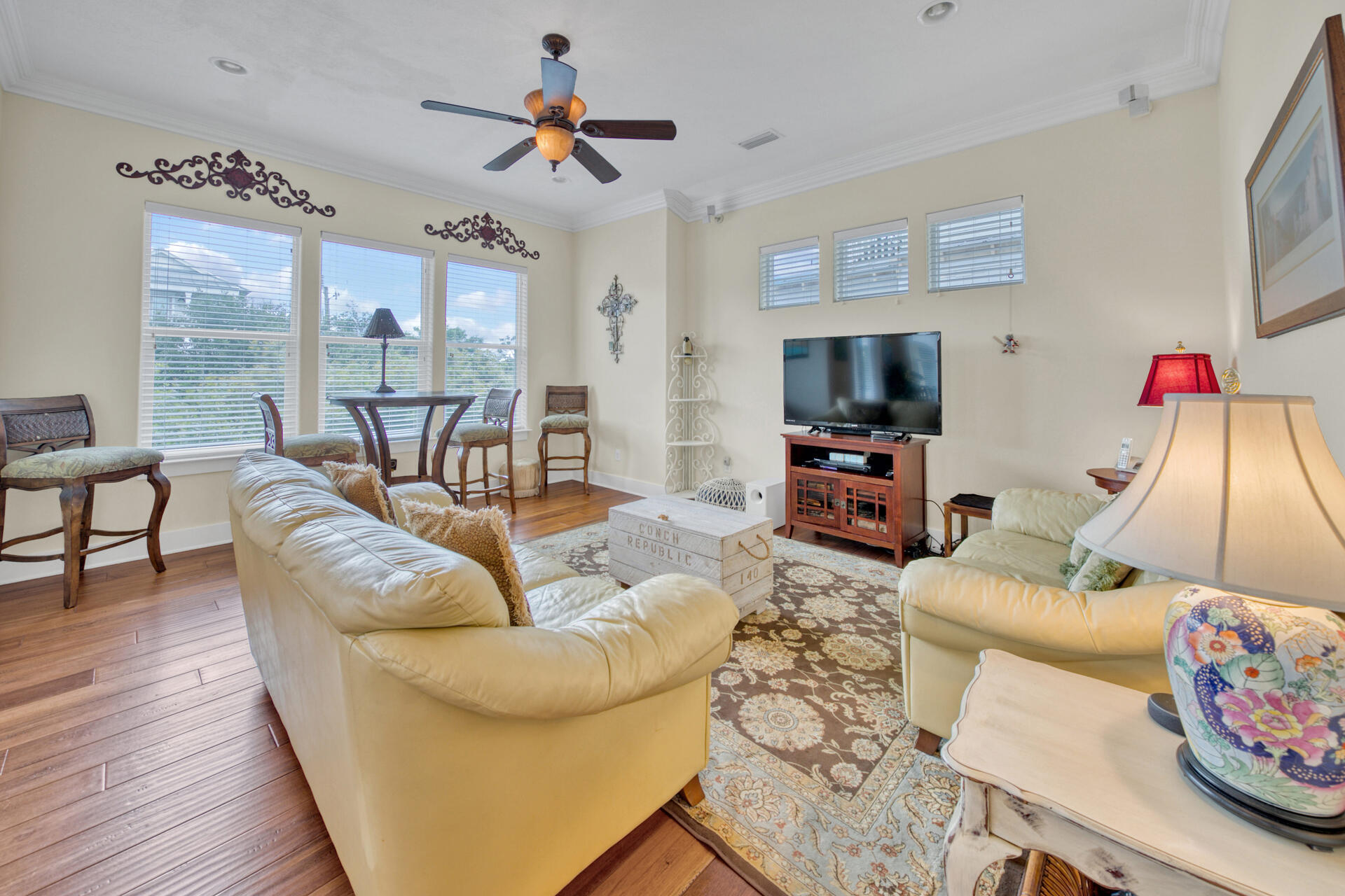 25 Pompano Place Inlet Beach, FL 32461 - Photo 18 of 76 a living room with furniture and a flat screen tv