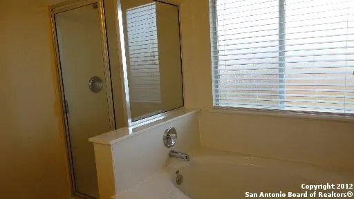 a bathroom with a window