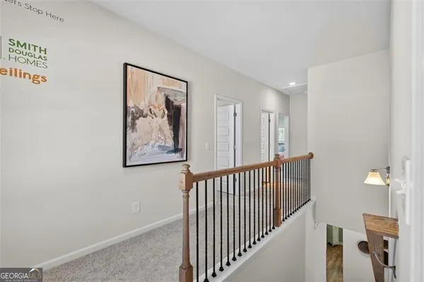 a view of a hallway with entryway